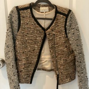 Sandro jacket / blazer with leather piping detail